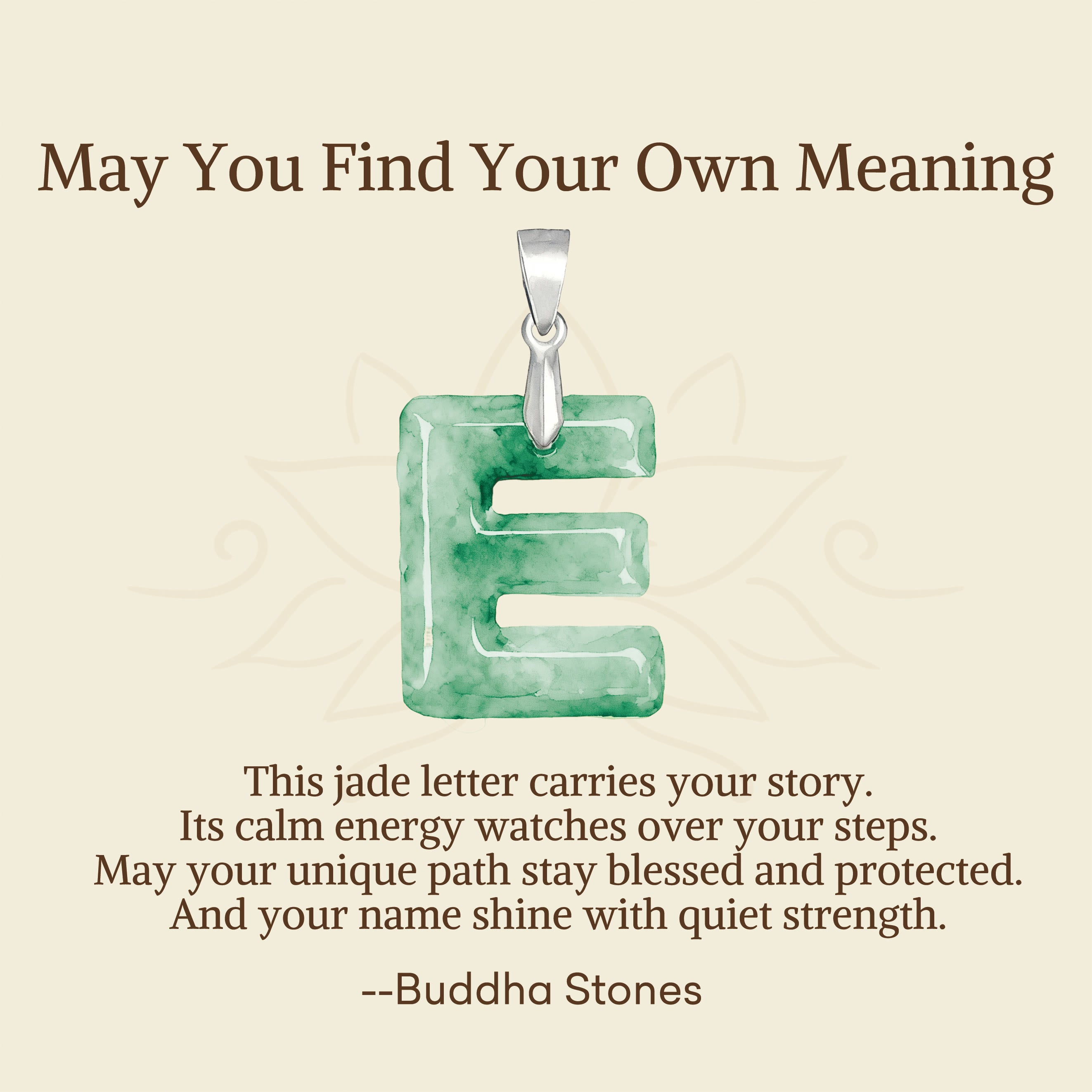 "May You Find Your Own Meaning" Natural A-Z Letter Jade 925 Sterling Silver Chain Necklace Includes Gift Message Card - Image 39