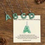 "May You Find Your Own Meaning" Natural A-Z Letter Jade 925 Sterling Silver Chain Necklace Includes Gift Message Card