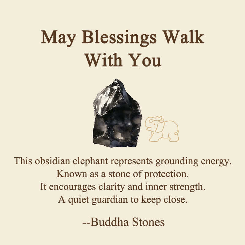 Carved stone elephant with natural mineral beauty and healing crystal energy