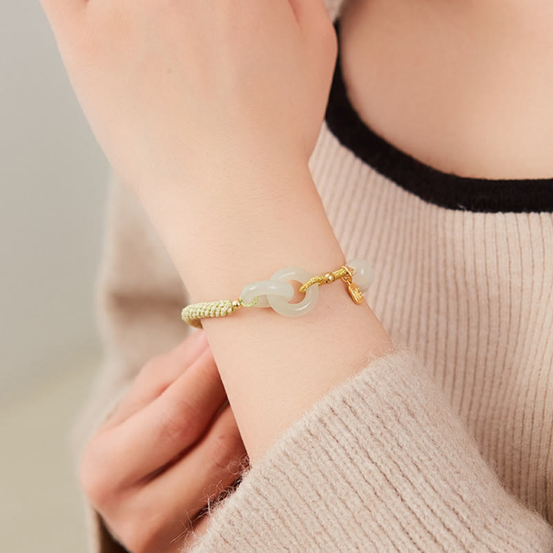 Hetian jade peace buckle fu bracelet gift box packaging presentation