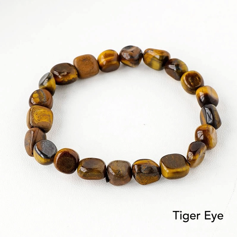 Black glitter stone and bronzite crystal bracelet for grounding and protection