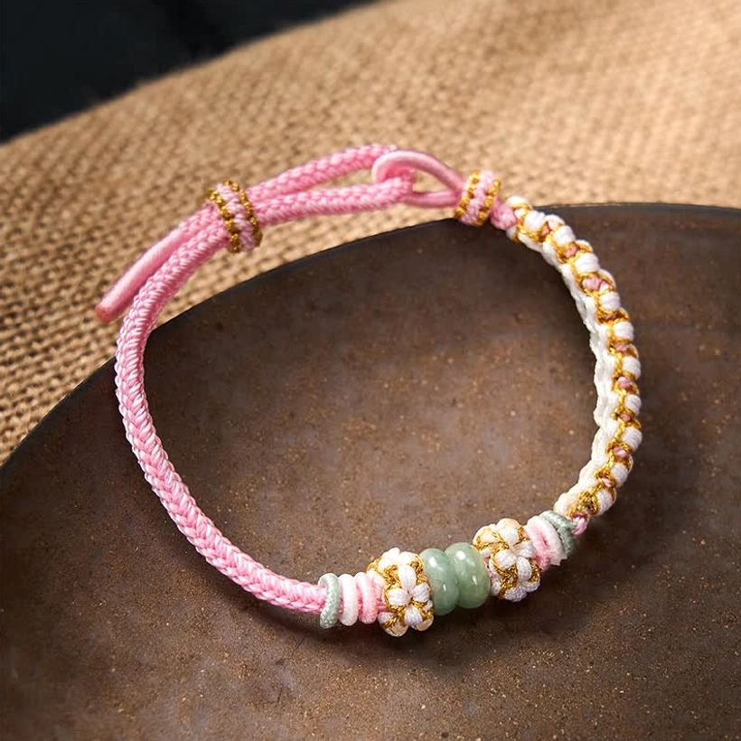 Chinese jade red string protection bracelet wearable spiritual jewelry