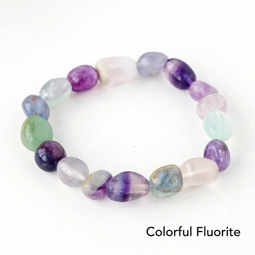 Colorful fluorite multi-stone crystal bracelet for spiritual transformation