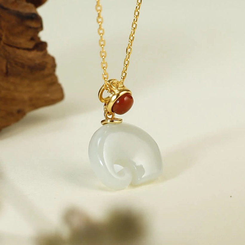 Minimalist elephant Hetian jade pendant necklace with 925 sterling silver, elegant minimalist design
