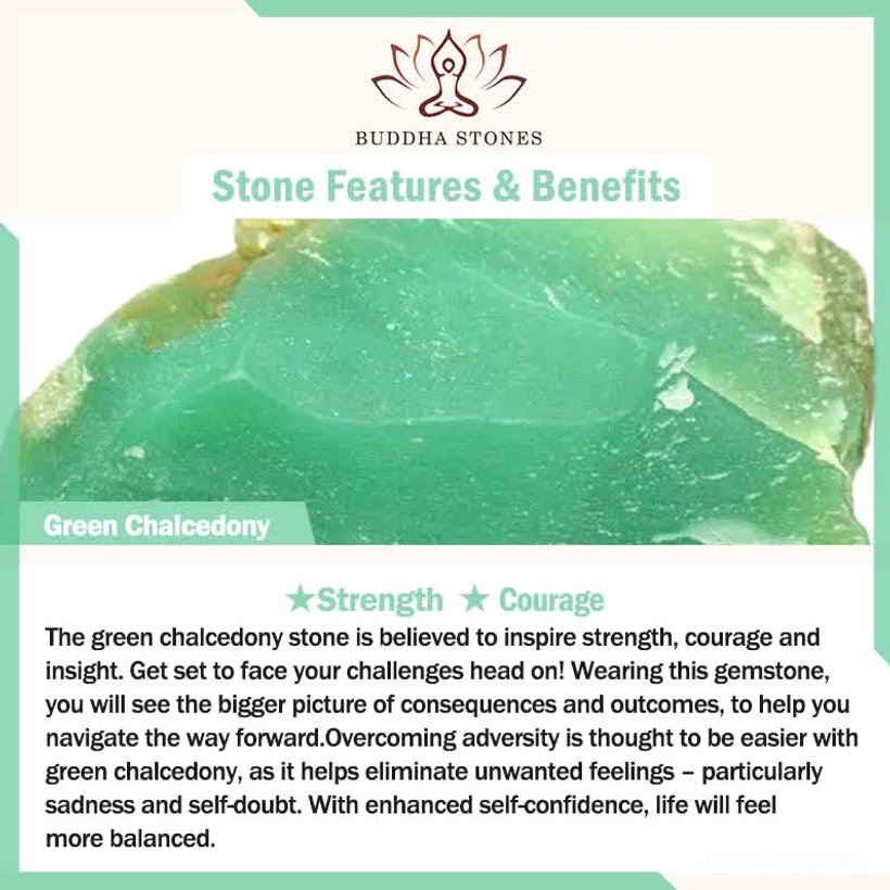 Gold fox jade necklace with green chalcedony stone - authentic handmade pendant with box chain
