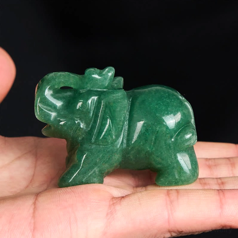 Hand-carved stone elephant bringing blessings and protective energy daily