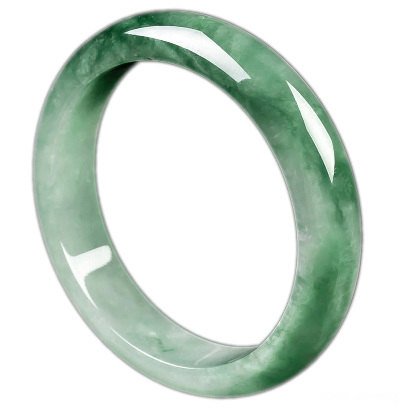 Premium handcrafted jade bangle showing authentic natural stone characteristics and expert polishing