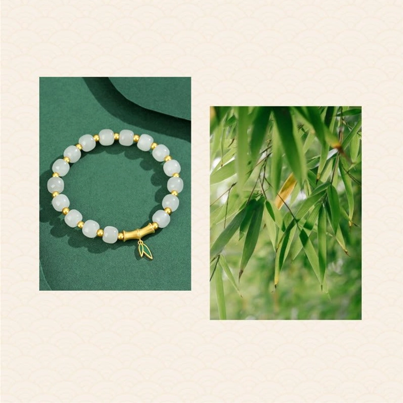 Hetian white jade bamboo bracelet highlighting natural stone texture and authentic jade quality