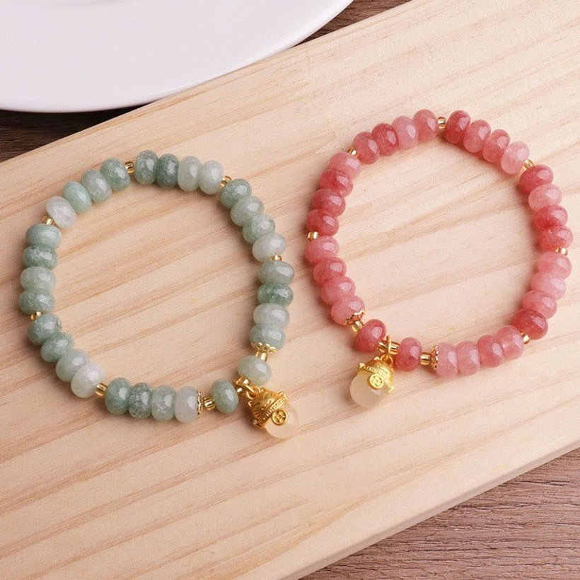 Jade Lucky Cat Bracelet Collection - Multiple Stone Variations Display