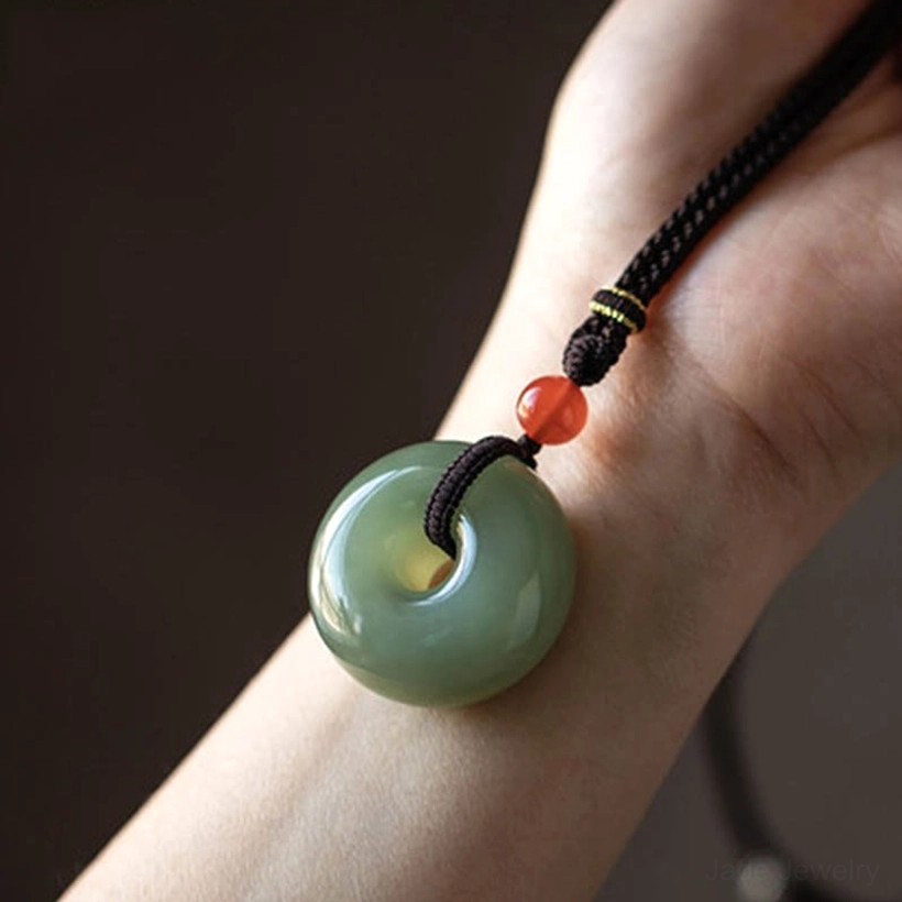 Jade peace buckle and lotus pendant necklace collection, multiple styles and colors