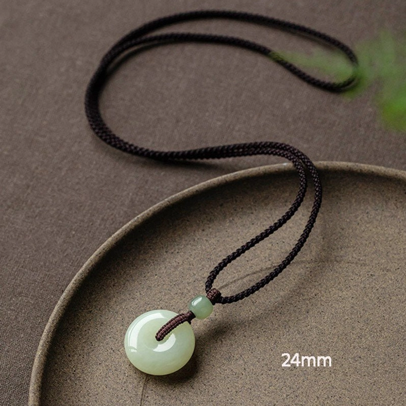 Jade peace buckle prosperity necklace perfect gift for business success financial growth new beginnings
