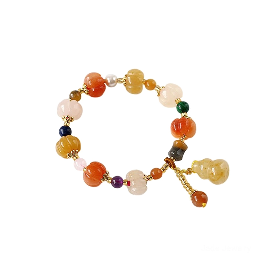 Jade pixiu gourd bracelet premium natural crystal healing stones for prosperity
