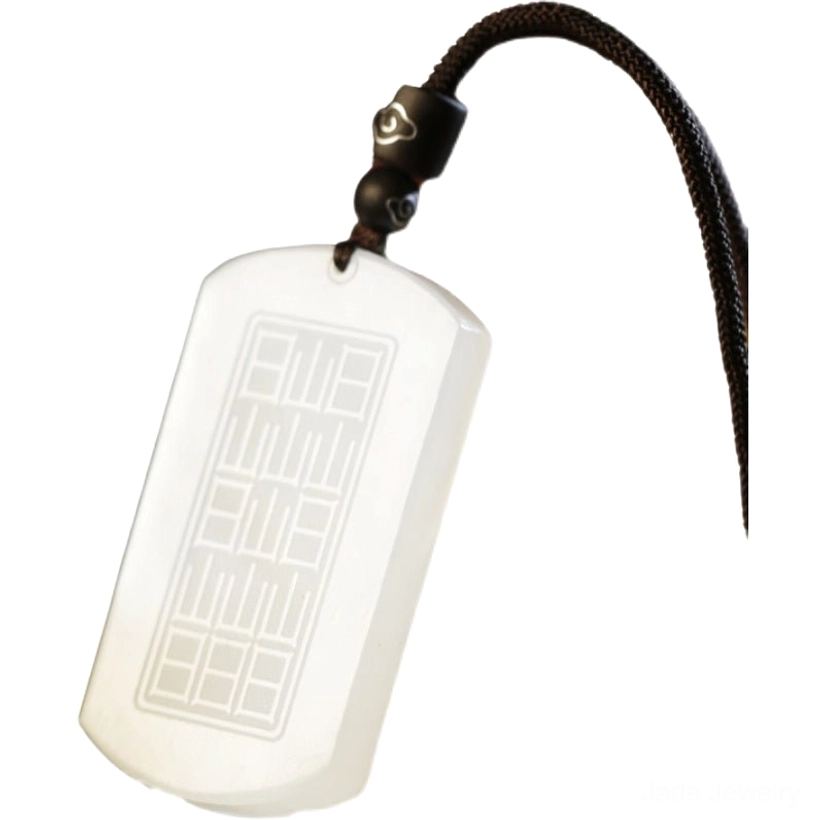 Pixiu Yin Yang jade necklace worn or styled display showing how pendant looks when worn with natural lighting