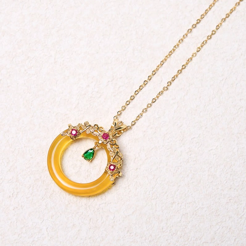 Peace buckle necklace pendant collection showing all gemstone varieties