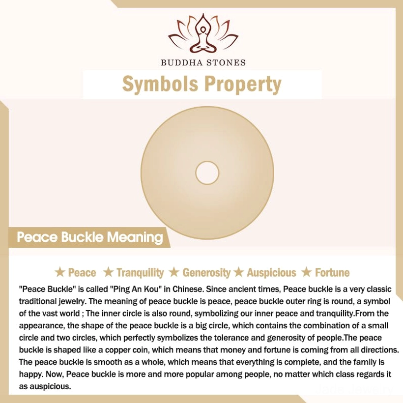 Peace buckle symbolic meaning infographic - ping an kou auspicious fortune design diagram