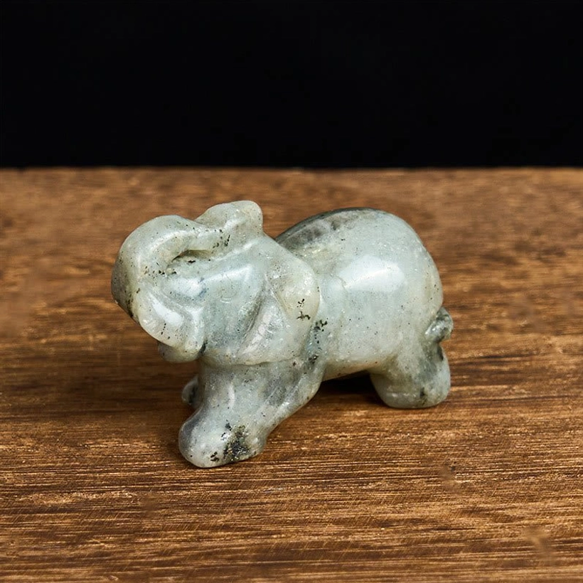 Purple amethyst elephant stone figurine for spiritual awareness and inner calm