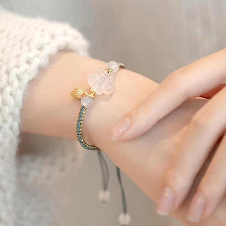 Red agate jade lotus bracelet packaging and unboxing premium handmade presentation