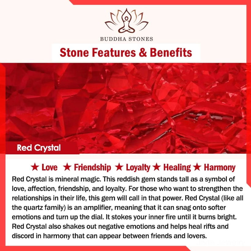 Red crystal gemstone benefits chart, love loyalty and relationship healing properties