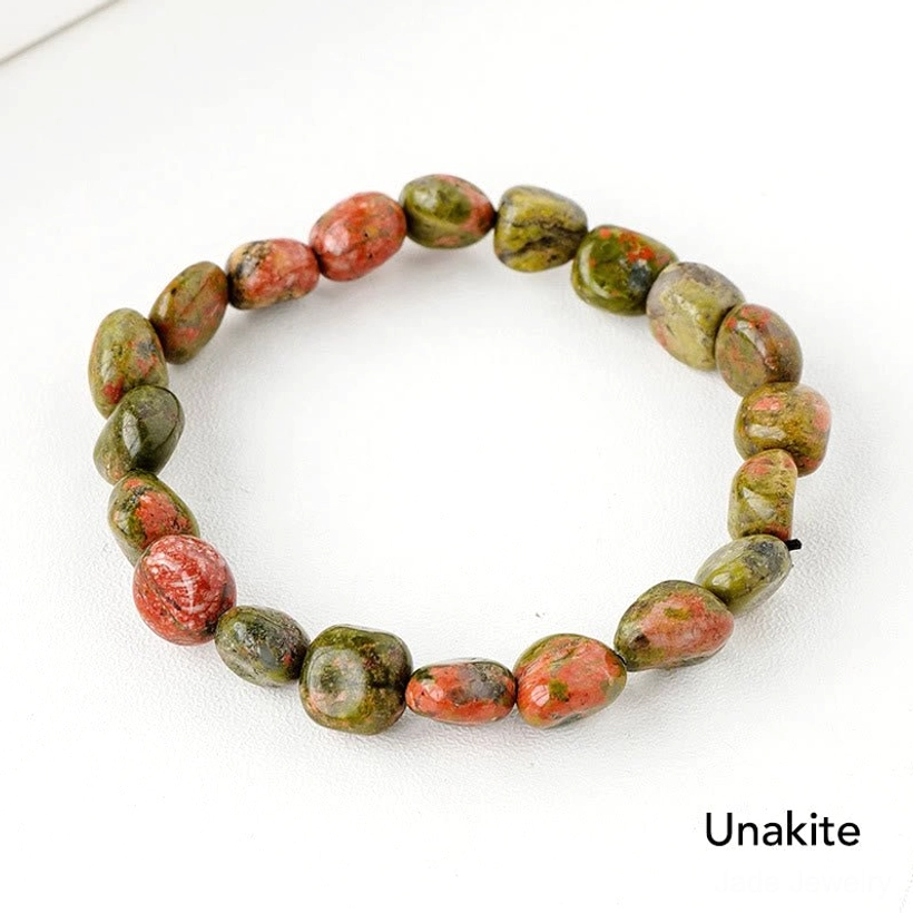 Red sandstone and red obsidian crystal bracelet for vitality and grounding energy