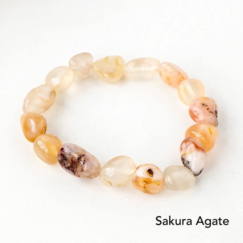Sakura agate pink crystal bracelet with gentle and nurturing stone energy