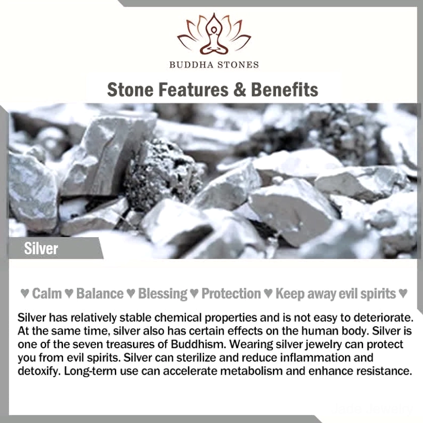 Sterling silver metal spiritual properties guide featuring protection, blessing, calm energy, and spiritual fortification benefits