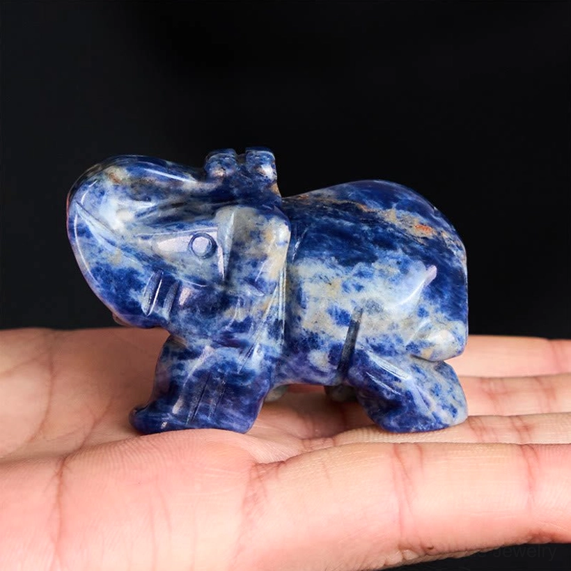 Stone elephant figure carved for daily intention meditation and spiritual practice