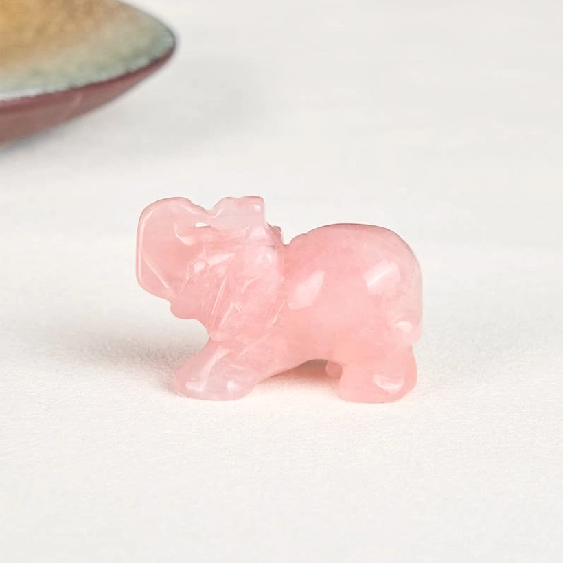 Stone elephant decoration combining Eastern tradition with modern crystal healing