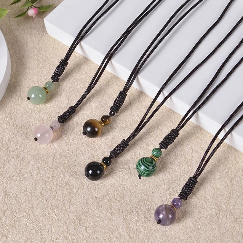 Tibetan harmony necklace worn on model showcasing 70cm length and layering style