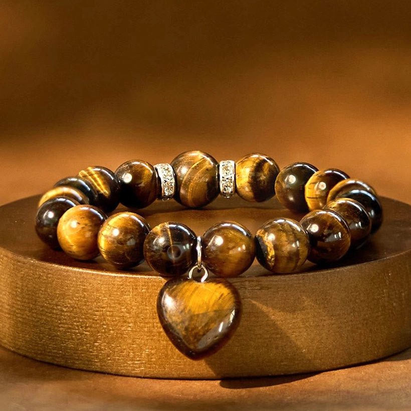 Unakite heart charm bracelet for emotional balance and new beginnings healing