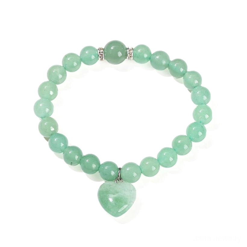 Unakite heart bracelet for new beginnings and emotional balance