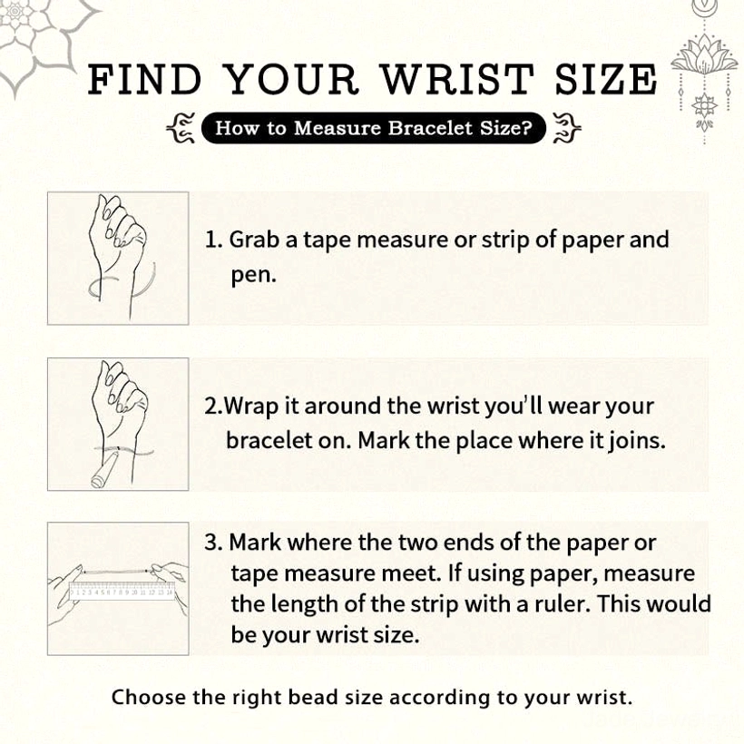 How to measure wrist size guide with step-by-step instructions for selecting correct jade bracelet fit